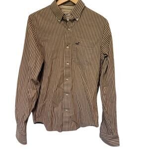 Hollister Mens Y2K Button‎ Down Shirt Size Medium Long Sleeve Preppy Striped